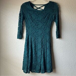 Maurices Dark Green Lace Mini Dress